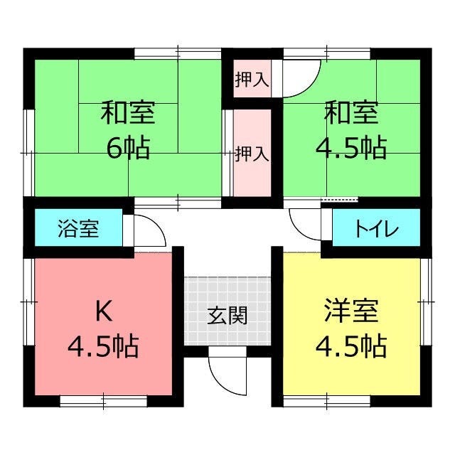 3DKの平屋の間取り♪すべての家事動線がスムーズになる間取りです♪
※(土地面積【92.56㎡】の土地上の延床面積【44.62㎡】の平屋()