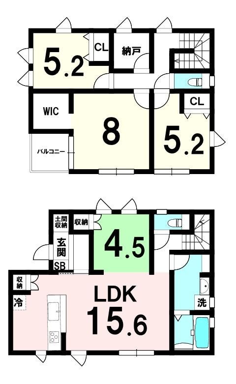 【間取り】
LDKに4.5帖洋室を隣接させ、家事・育児・在宅ワークまで柔軟に使える万能プラン♪土間収納を備え、ベビーカー・アウトドア用品・非常用品などをまとめてしまえる実用性が魅力。