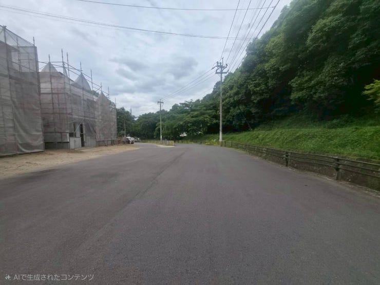 前面道路はかなり広々しています◎