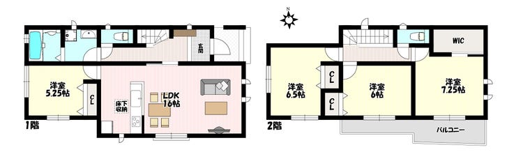 【間取り】
4LDK♪全室南向きで日当たり良好!お子様の遊び場としても使えるLDK併設洋室♪便利な2WAYバルコニー!