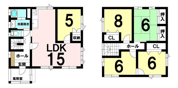 千歳市千代田町6丁目中古戸建の5LDK間取り図