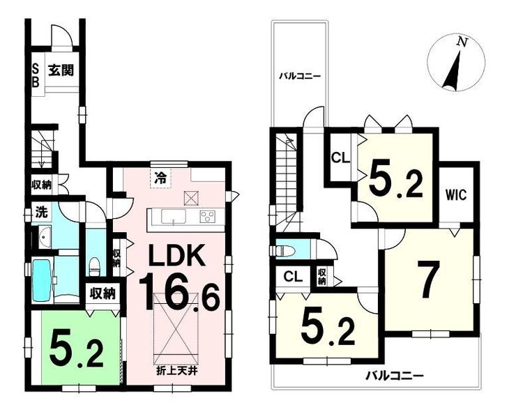 【間取り】
折上天井が生む開放的なLDKが魅力の住まい。
和室が隣接し家事・育児にも使いやすい間取り。
耐震等級3+制震ダンパーで長く安心して暮らせます。