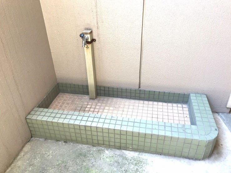外に洗い場あります!