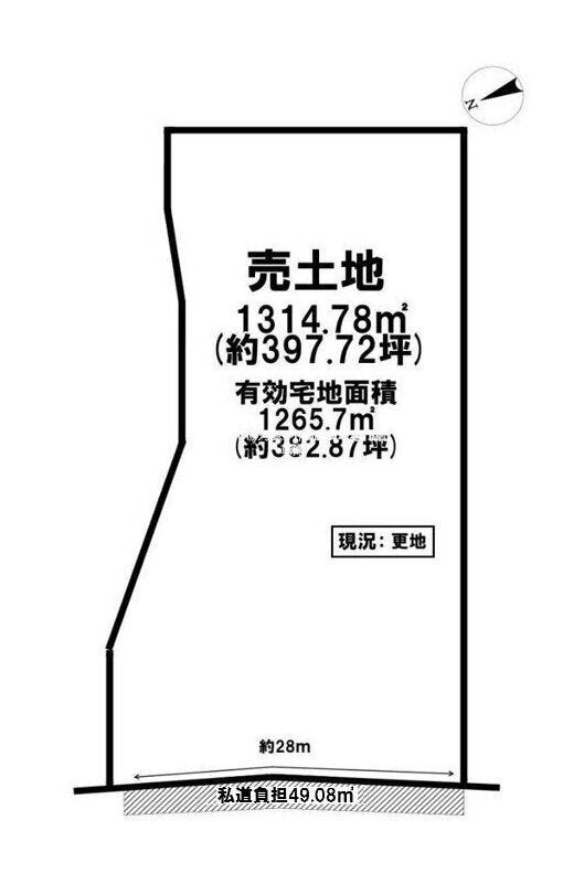 【区画図】
■草津駅徒歩7分 × 土地約397坪 × 間口約28m の好立地■マンション用地、事業用に最適