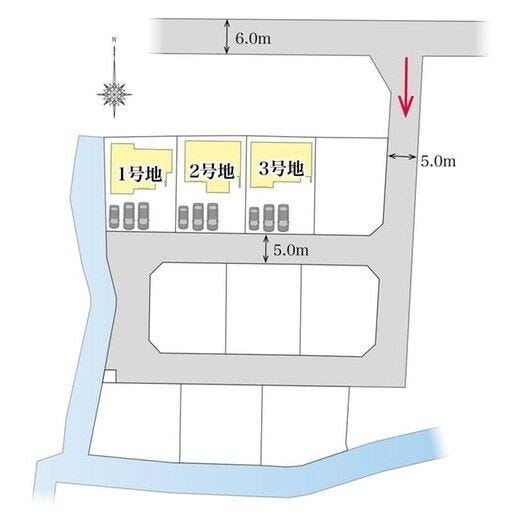 【区画図】
2~3台駐車できます