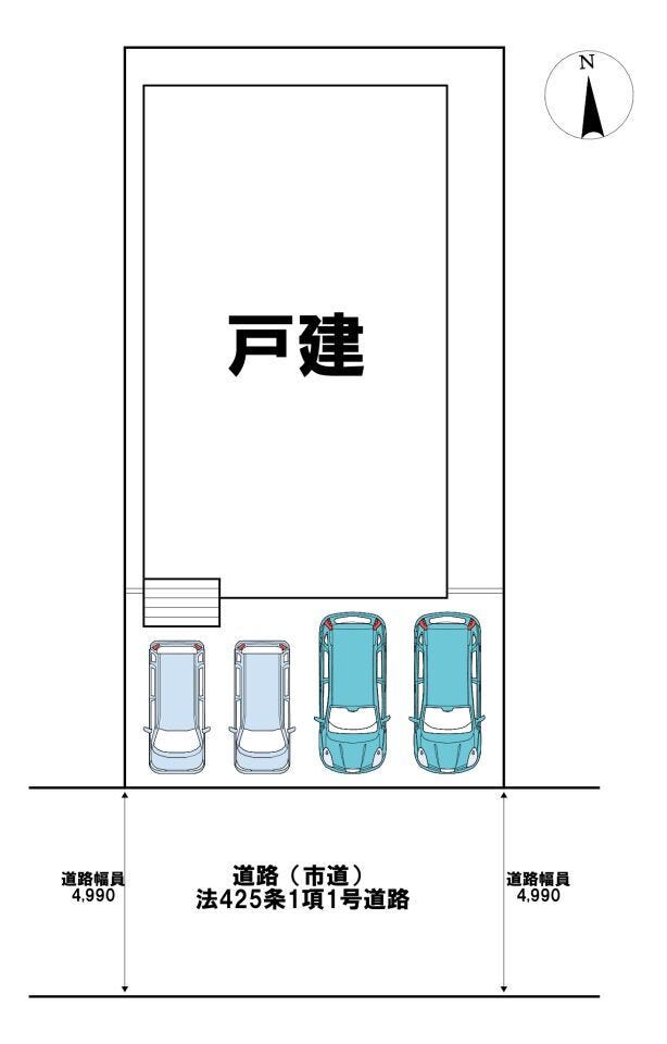 西伊敷１丁目 新築戸建 【駐車場】
駐車場並列普通車2台、軽2台可能