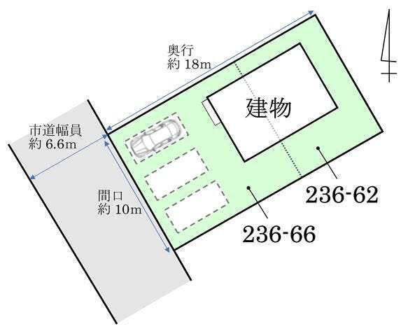 並列3台駐車が可能なゆとりの整形地で、大型物置の設置もスムーズ。南向きの掃き出し窓から出入りできる庭スペースは、洗濯物を干したり、家庭菜園やガーデニングを楽しんだりと、多目的に活用できます。