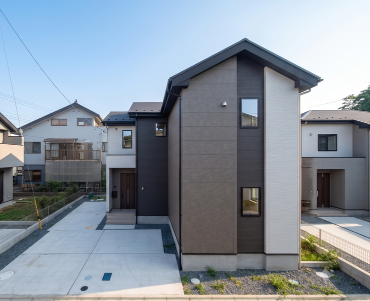 【Exterior】落ち着きのあるシンプルな外観で、長く愛せる住まいに仕上がっています。