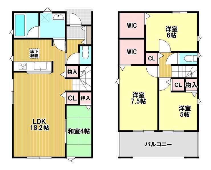 【間取り】
しまう、整う、暮らしが変わる。収納充実の3LDK