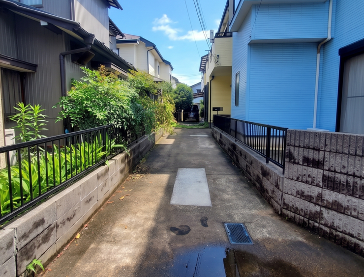 【Exterior】ゆとりのある駐車スペース付きで、車の出し入れもスムーズに行えます。
