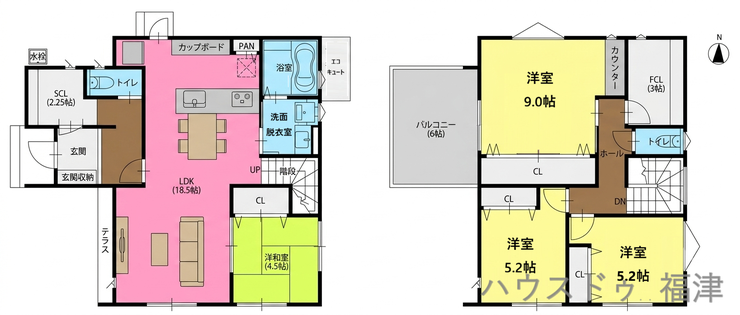 【間取り】
《福津市畦町 新築戸建》 2号地♪
※現況優先
