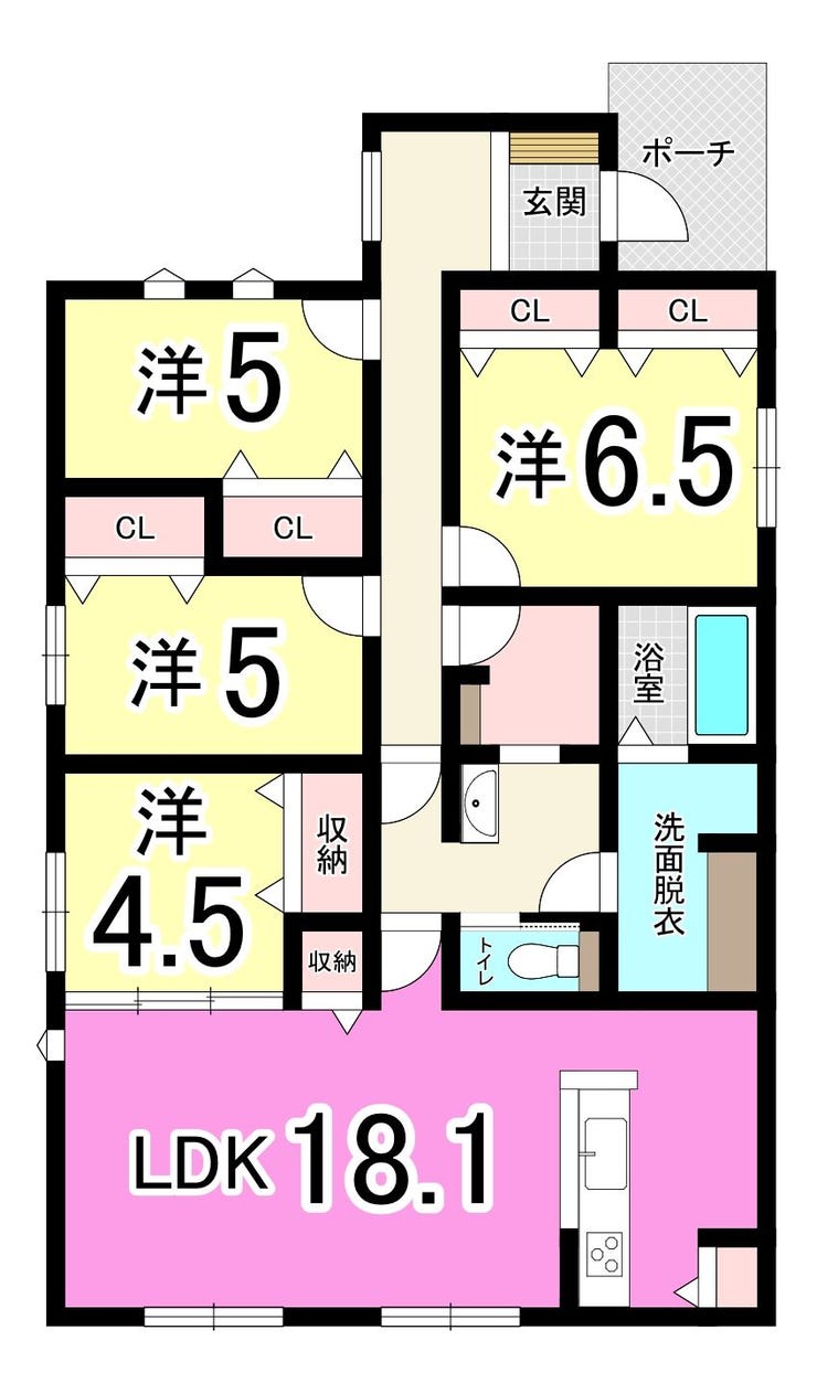 【間取り】
【閑静な住宅街】八幡西区金剛の新築戸建て♪星ケ丘小・木屋瀬中学校♪都市ガス♪LDK15帖以上♪
