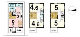 シェアハウス　建築プラン例
建物価格：1850万円
建物面積：72.05㎡
※掲載の建物プランは一例です
※建物参考価格であり、実際の建築費用は仕様・設備・面積・地盤状況により変動します