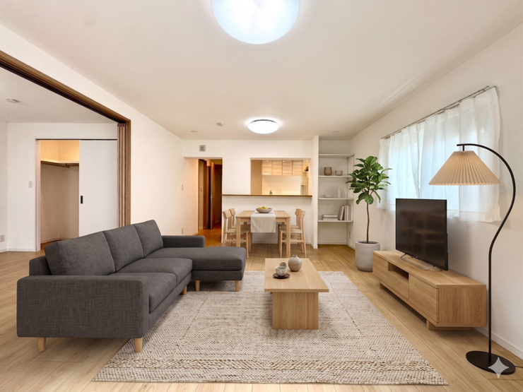 【Living】こちらの画像はAIによる家具イメージです。お部屋の雰囲気を感じてみてください♪