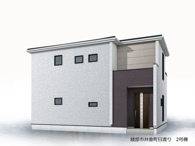 【外観】
白を基調とした明るく清潔感あふれるデザインが魅力の新築住宅です。空間全体に広がりと開放感を演出します。