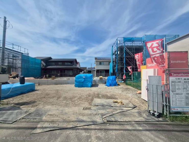 【外観】
3号地
間口からの3号地の写真です◎
2026年8月完成予定♪※同施工会社の完成物件で内覧可能です。