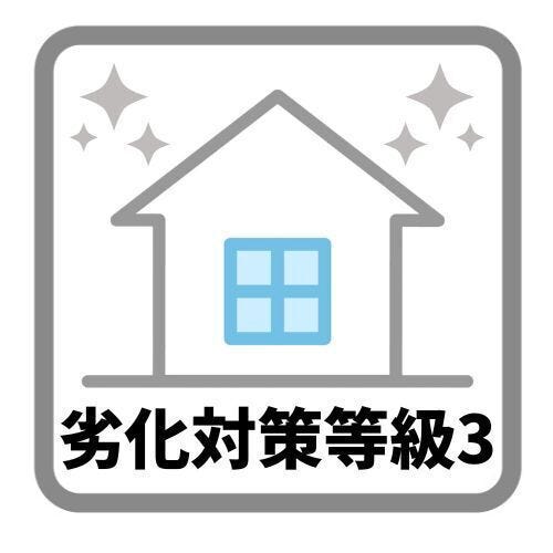 劣化対策等級
劣化対策等級3は劣化対策により、建物が限界を迎えるまでの期間が3世代以上である場合に認められ75~90年にわたって大規模な改修工事が不要となる劣化対策が必要です。