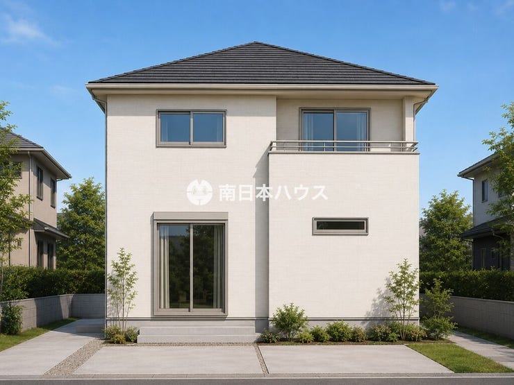 【外観】
※掲載の外観パースは図面を基に作成した完成予想イメージです。実際の建物とは形状・色彩・仕様・敷地形状・外構・植栽等が異なる場合があります。