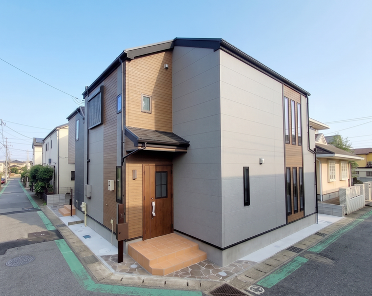 【Exterior】落ち着きのあるシンプルな外観で、長く愛せる住まいに仕上がっています。