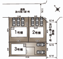 ■□■区画図■□■駐車スペース2台分確保されてます。