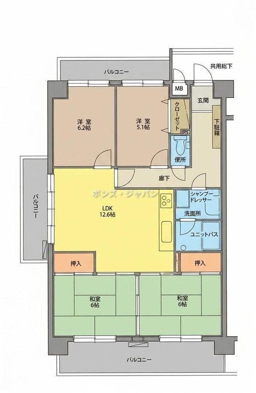 【間取り】
4LDKの間取りです。