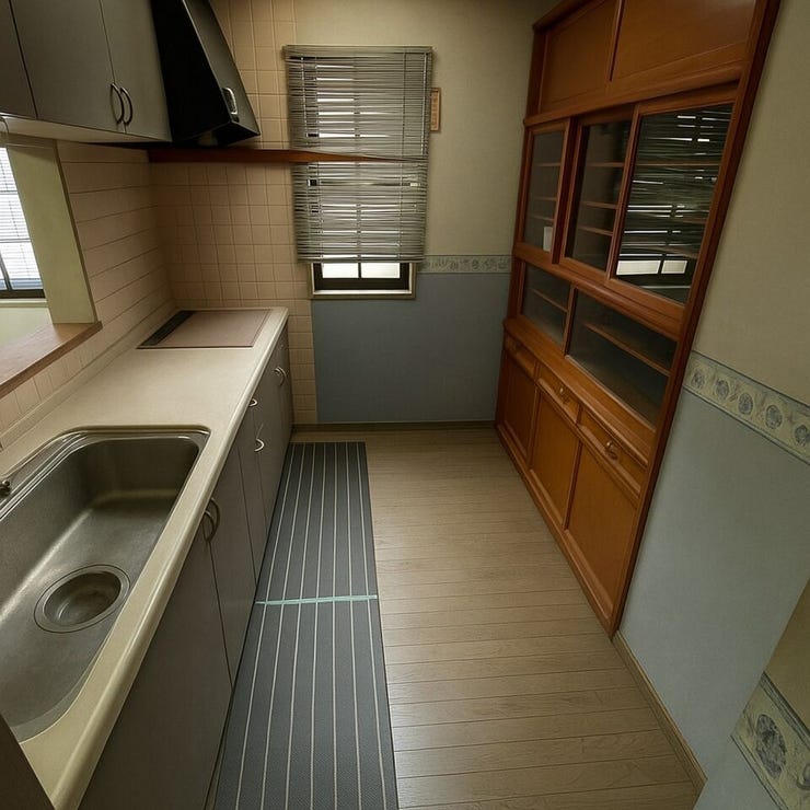 【Kitchen】※居住中につき、写真内の家具・荷物はCG処理にて消去しております。実際とは異なる場合がございますので、現況を優先とさせていただきます。