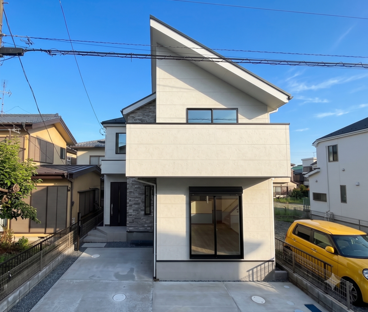 【Exterior】落ち着きのあるシンプルな外観で、長く愛せる住まいに仕上がっています。