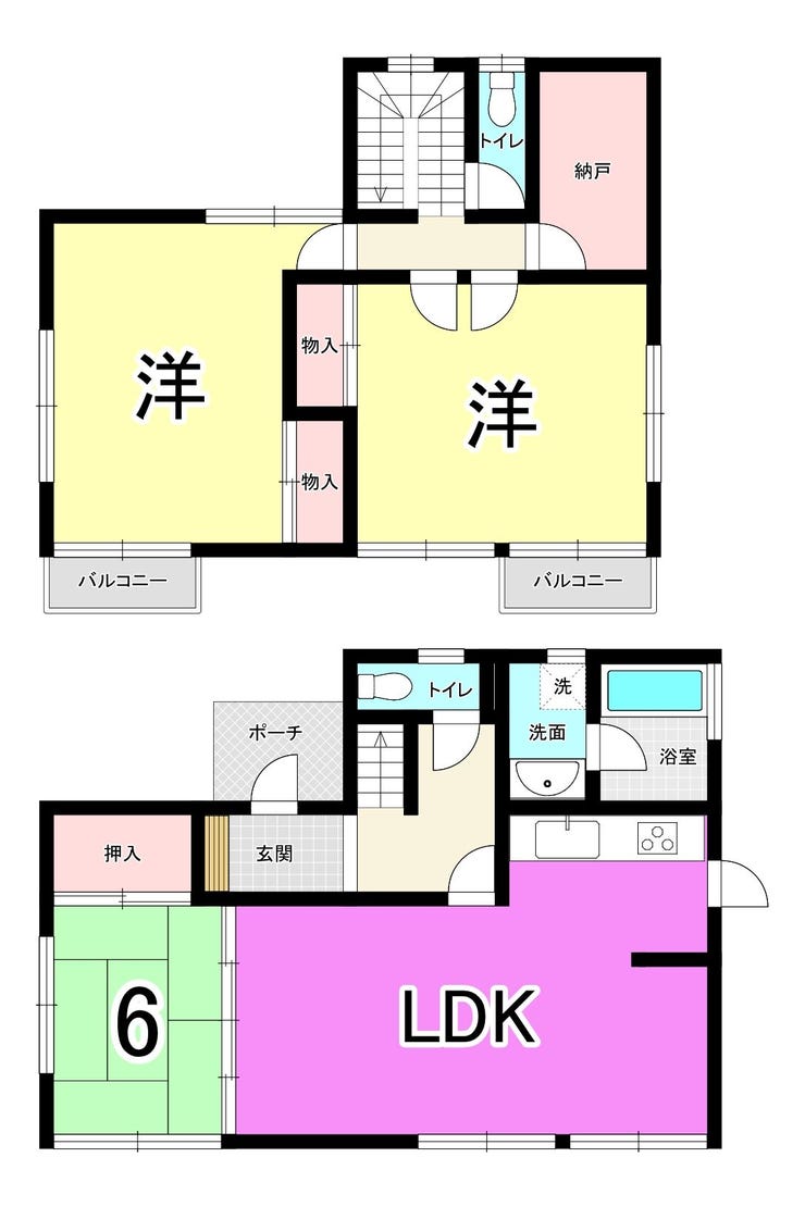 【間取り】
【駐車場増設可能】水巻町宮尾台の中古戸建♪吉田小・水巻南中学校♪角地♪2面採光♪閑静な住宅街♪