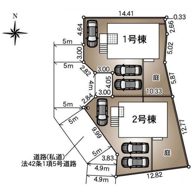 ■1号棟・車3台駐車可能■