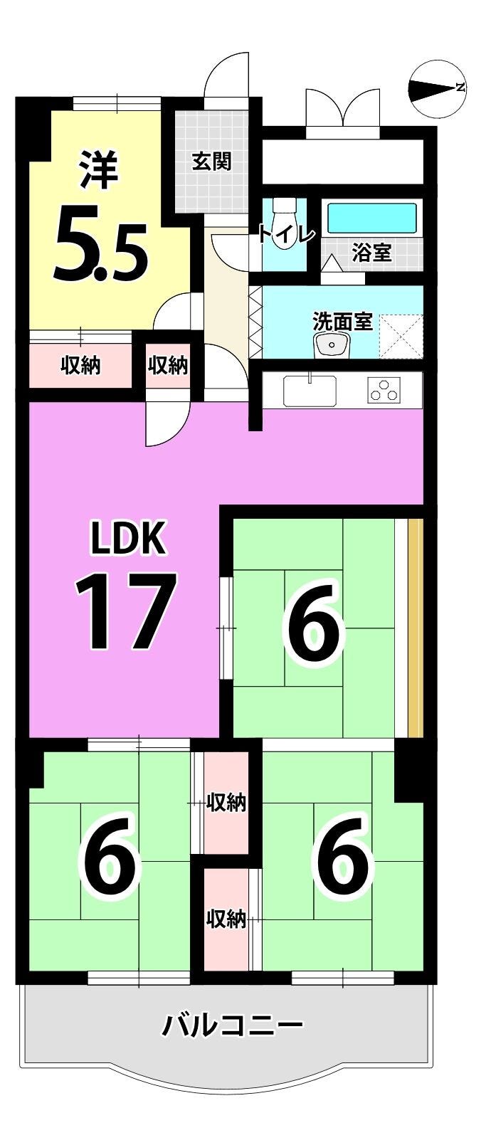 【間取り】
オーク戸畑 中古マンション♪戸畑中央小まで徒歩約2分で通学安心♪コンビニまで徒歩約3分で買物便利♪