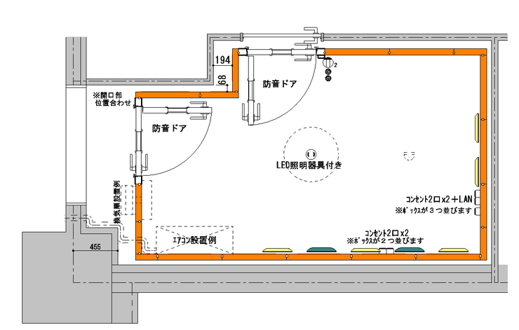 上之園町 ファーネスト上之園レジデンス 【防音室構造】施工時の設計図面です！