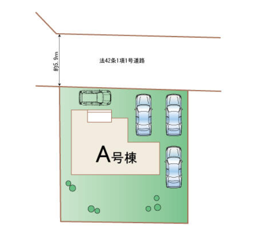 【区画図】
駐車最大4台可能!