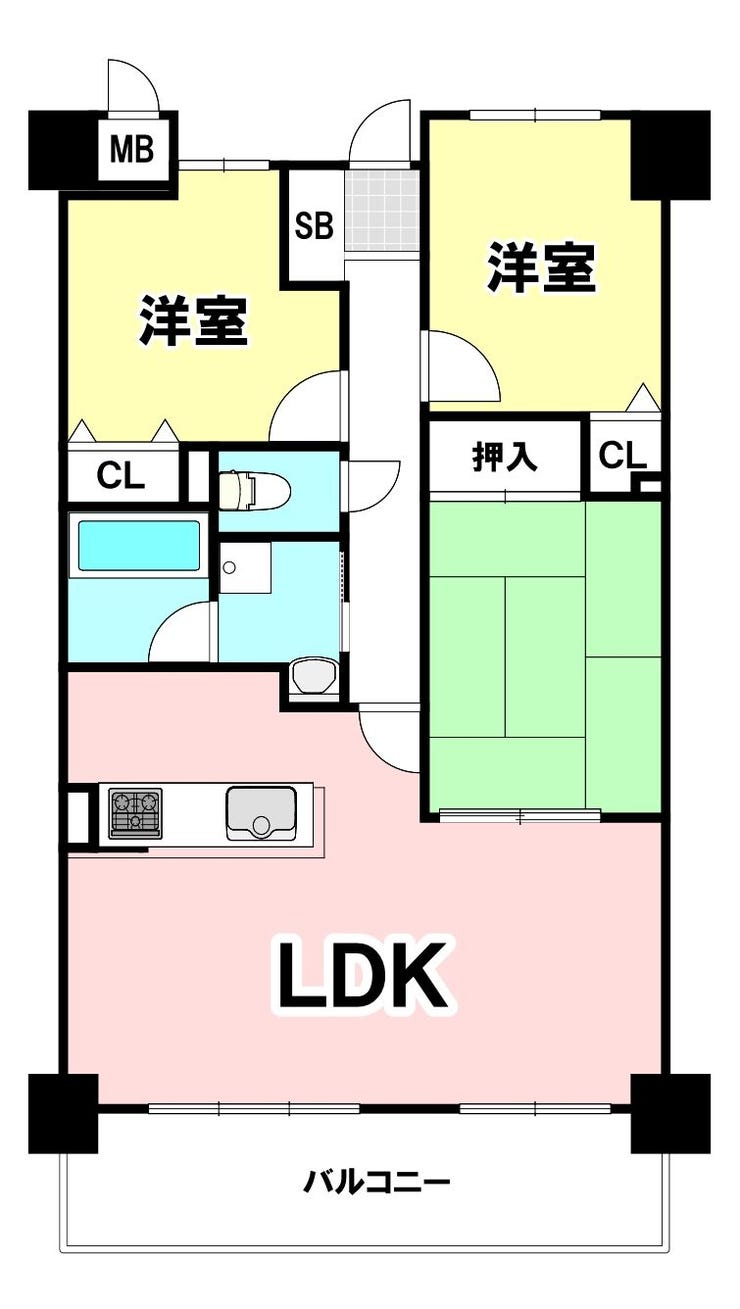 【間取り】
リビングを中心に各居室を配置。毎日の生活をイメージしやすい間取りです。