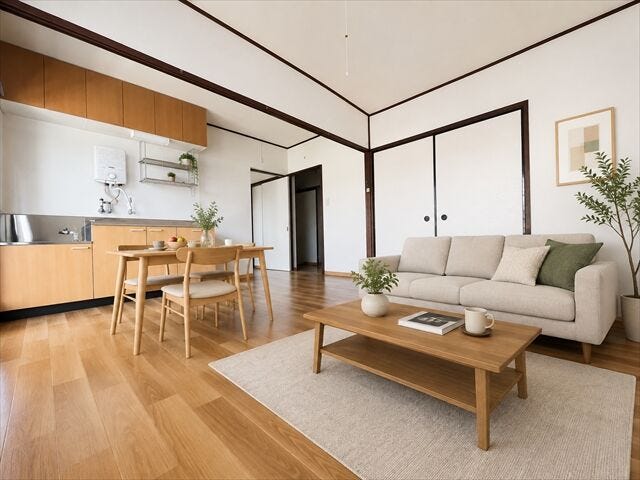 実際の写真に家具や調度品をCG合成したものです。
(家具等は販売に含まれておりません。)
ご家族との団欒をこちらでゆったりとお過ごしください。