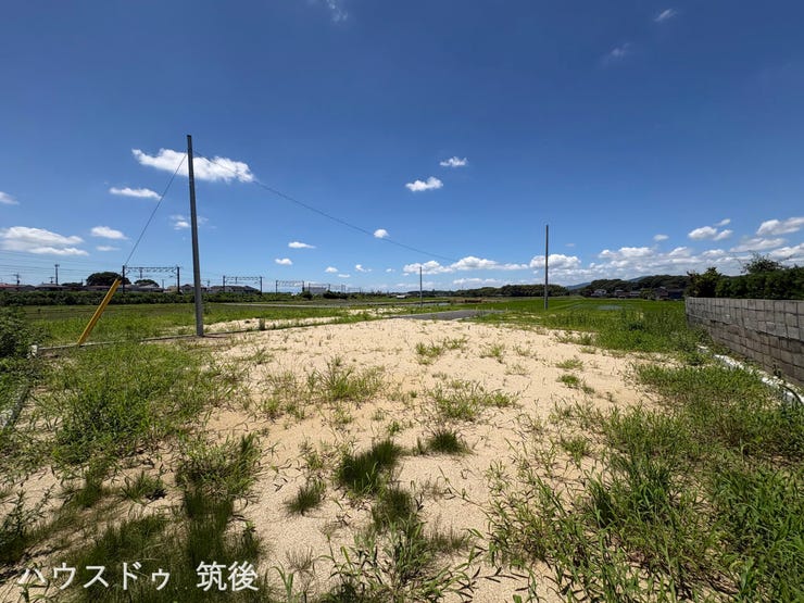 【1号地:外観】遮るものが少なく、陽当りや通風を確保しやすい配置計画が可能です。ハウスメーカーの指定はございませんので、自由にマイホームを設計できます。