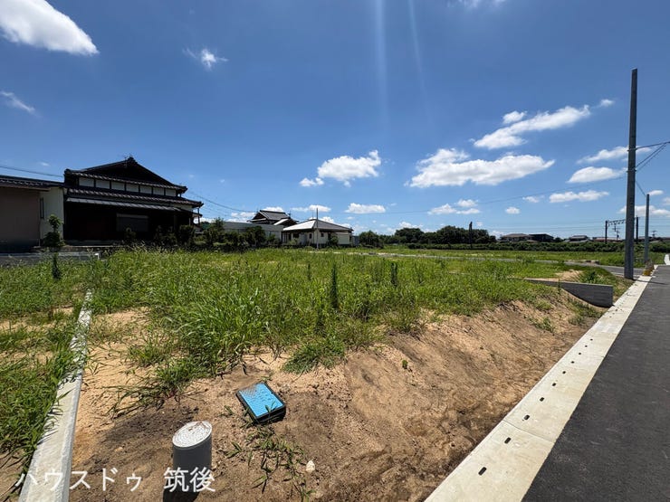 【5号地:外観】中原駅まで徒歩約6分!建築条件なし・86.41坪のゆとりある敷地です。平屋プランはもちろん、並列駐車スペースやお庭など、ご家族の理想を詰め込んだ自由なマイホーム計画が可能です。