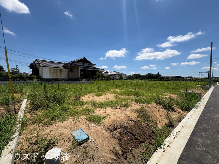 【6号地:外観】中原駅徒歩約6分!建築条件なし・63.87坪の平坦な区画です。販売価格8,430,840円と総額が抑えられており、土地と建物の予算バランスを重視したい方にも適した条件です。