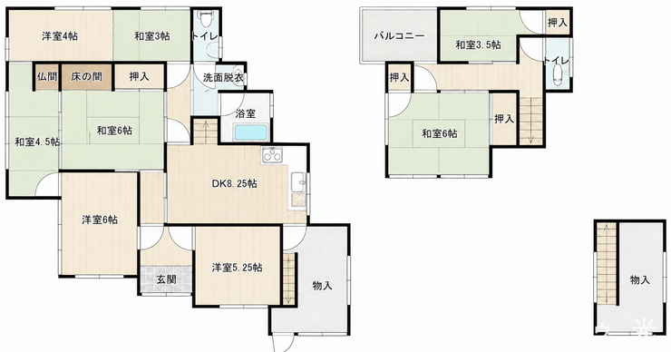 【間取り】
■□土地300.90㎡、建物108.34㎡□■