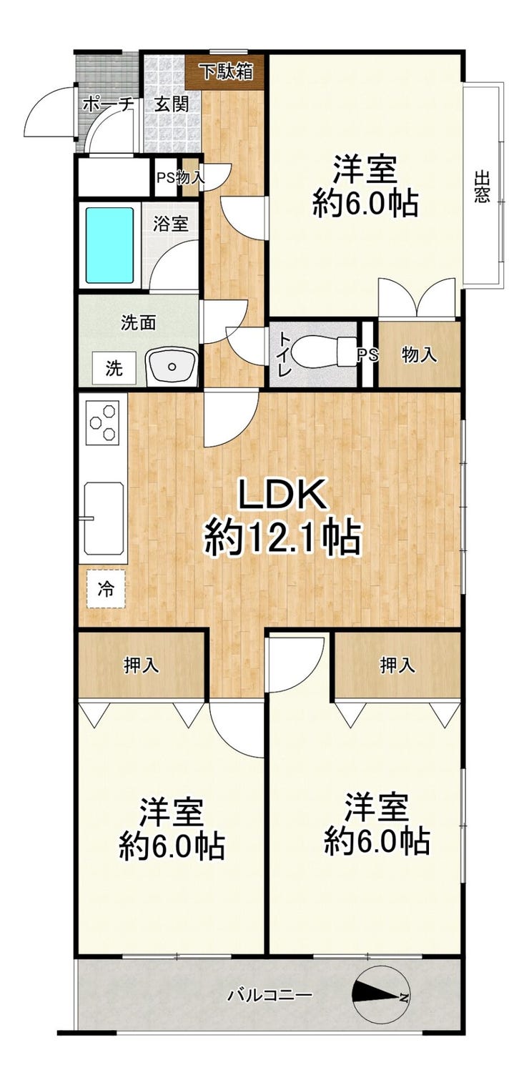 【間取り】
■3LDKの間取りでご家族様でも安心の広さと設計です。また収納スペースのが充実しているのでお荷物の多いご家族様でも安心していただけるお部屋となっております♪