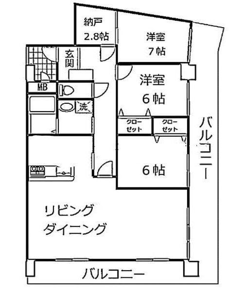 【間取り】
3SLDKの間取り図です