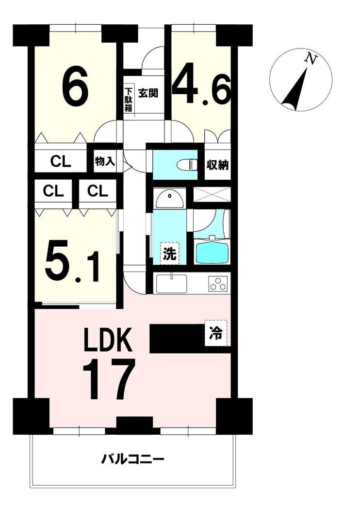 【間取り】
長町駅徒歩9分・2026年4月リフォーム済。設備充実の3LDKで即入居可。