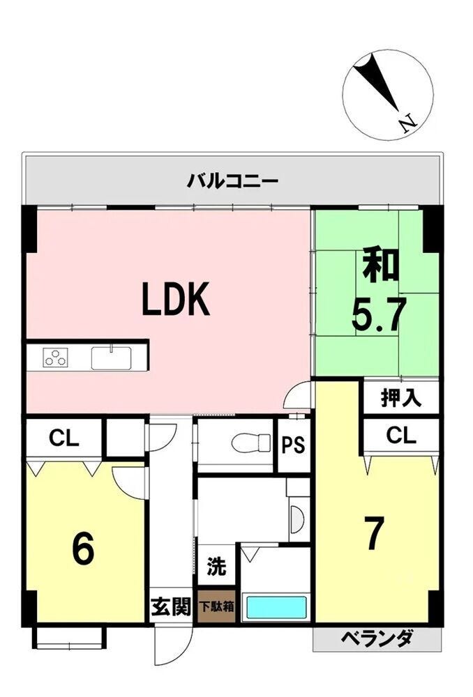 【間取り】
3LDKの間取り!全室収納完備♪
