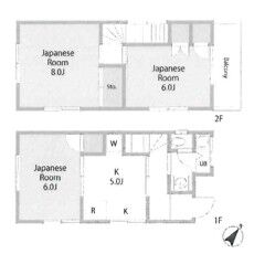 【間取り】
江戸川区北小岩5丁目 中古戸建の間取りです