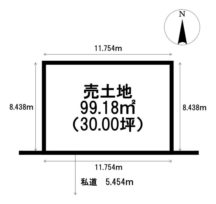 【区画図】
間口が広く使いやすい形状の土地です。