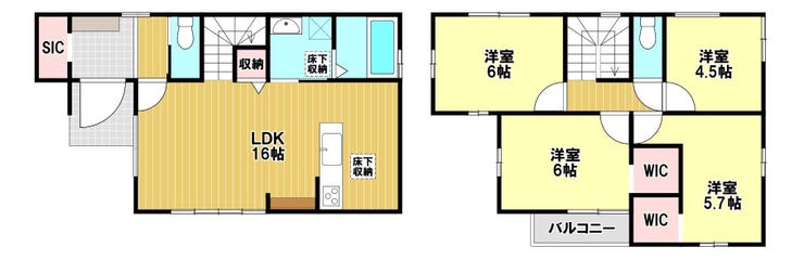 【間取り】
南向き×全室二面採光。1日中、心地よい光と爽やかな風が満ちる家です♪