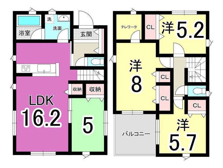 【間取り】
【二面採光】八幡西区光貞台の新築戸建♪光貞小・浅川中学校♪都市ガス♪トイレ2ヶ所♪浄水器♪