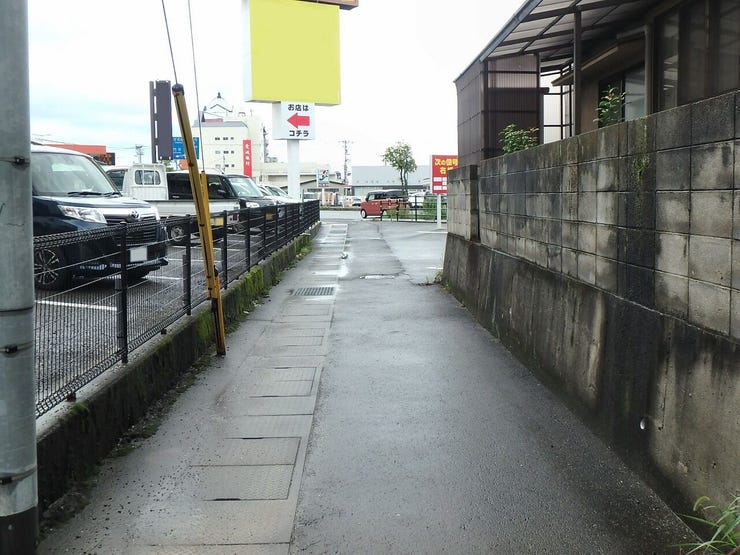 南側道(雨天時)