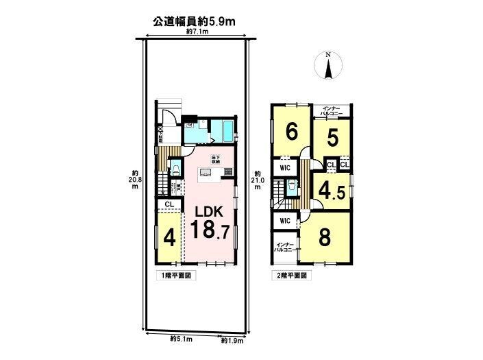 【間取り】
土地面積:148.69㎡/44.97坪
延床面積:106.81㎡/32.31坪