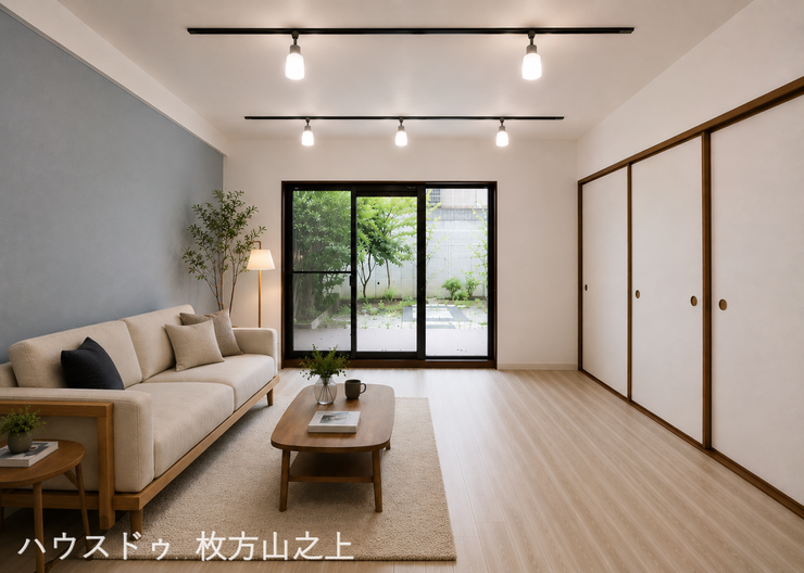 明るい室内と広々とした空間が魅力。ゆったりとくつろげるリビングです。※掲載写真の家具はCG加工によるイメージです。