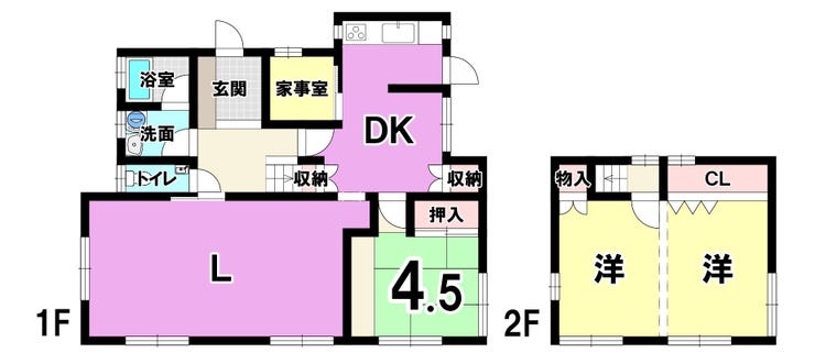 【間取り】
小倉南区長行西 中古戸建て♪リフォーム歴あり♪トイレ内手洗い場♪システムキッチン♪角地♪